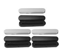 Gadpiparty Estuche Metálico Rectangular para Lápices y Bolígrafos 6 Piezas para Estudiantes y Oficina, Color Plata y Negro Forro Interior, Compacto y Portátil, Uso Diario y Escolar