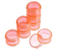 Gadpiparty Estuche Organizador de Pastillas Compacto Prueba de Humedad para Viaje Secciones Divididas, Contenedor de Plástico Naranja Adecuado para Maleta