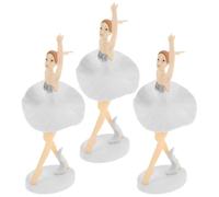 Gadpiparty Figuras de Bailarinas de Ballet 3 Piezas en Pvc Blanco para Decoración de Tartas Adecuado para Fiestas de Cumpleaños Infantiles y Ambientes Románticos