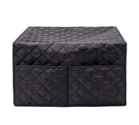 Gadpiparty Funda protectora reutilizable para horno microondas, tafetán negro, con bolsillo frontal, tela cómoda y material de algodón grueso para electrodomésticos de cocina para uso en cocina