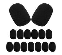 Gadpiparty Fundas de Esponja Material Esponja Negro 15 para Micrófono Inalámbrico Tipo Solapa, Protección contra Viento y Ruido Alta Sensibilidad para Comunicación y Exteriores