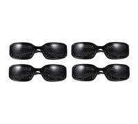 Gadpiparty Gafas estenopeicas de marco negro para mejorar la vista con resina y material de policarbonato, gafas ligeras de entrenamiento ocular para activación visual natural, adecuadas y ancianas