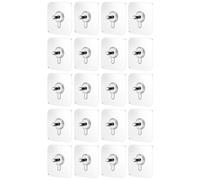 Gadpiparty Ganchos Autoadhesivos para Cuadros y Cocina, 20 Piezas de Acrílico Blanco, Multi-funcionales y Fáciles de Usar para Todo Tipo de Superficies Hogar