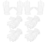 Gadpiparty Guantes de Microfibra Antiestáticos sin Polvo para Inspección de Joyería y Obras de Arte Talla Única Color Blanco 6 Pares Reutilizables para Manipulación Segura y Limpieza