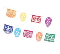 Gadpiparty Guirnalda de banderines de fieltro para fiesta del Día de Muertos, decoración temática mexicana para eventos y celebraciones, 1 set decorativo de tela no tejida
