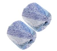 Gadpiparty Hilo para Tejer Amigurumis y Bufandas 2 Piezas de Algodón Mercerizado Suave 130 M Color Azul Degradado para Crochet Manualidades y Suéteres