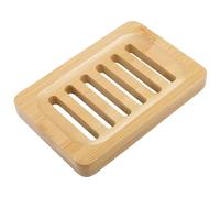 Gadpiparty Jabonera de bambú con diseño de drenaje para baño y cocina, esponja de rodamiento fuerte y bandeja de jabón, estilo moderno con delicado aspecto hueco