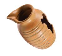 Gadpiparty Jarra de Fuente de Cerámica Marrón Pequeña Apertura Superior Decoración de Fuente para Patio y Jardín Tarro Circulante sin Bomba Accesorio de Agua Exterior