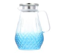 Gadpiparty Jarra de Vidrio Degradado 1500Ml para Agua Fría y Caliente Resistente al Calor Prueba de Explosiones Tetera con Tapa Hermética para Bebidas y Té Adecuado para Uso Doméstico y