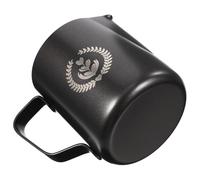 Gadpiparty Jarra Espumadora de Leche para Café 350Ml Acero Inoxidable 304 Boquilla Puntiaguda y Escala Interna Negra Vaso Espumador Ergonómico para Uso Doméstico y Arte Latte