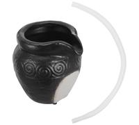 Gadpiparty Jarra Fuente de Cerámica Circulación de Agua, Tarro Decorativo para Jardín y Patio, Macetero Hidropónico Apertura para Tubo de 8 Mm, Fuente Exterior para Decoración y Ambiente