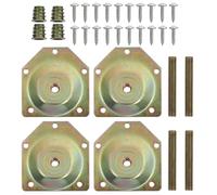 Gadpiparty Juego de 4 Placas de Montaje Inclinadas de 12° para Patas de Mesa y Sofá, Hierro Galvanizado en Color Zinc, Tamaño 70x67x1.2mm, Tornillos, Fijador Resistente para Reparación