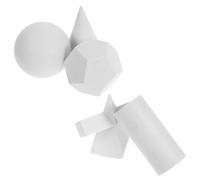 Gadpiparty Juego de 5 figuras geométricas de resina para práctica de bocetos, modelos de yeso de simulación 3D, incluyendo esfera, cilindro, cono, dodecaedro y pirámide, accesorio de enseñanza de arte