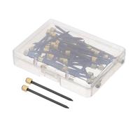 Gadpiparty Juego de 50 Clavos para Colgar Marcos de Fotos con Cabeza de Cobre Negra Tamaño Grande 35X4 MM Clavos de Acero Resistentes para Paneles de Yeso Madera y Cartón Yeso Kit con