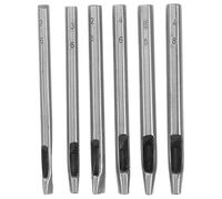 Gadpiparty Juego de 6 Perforadores Ovalados para Cuero y Cinturón, Herramientas de Punzón de Precisión, Punzones Huecos de 2x6mm a 4x8mm para Manualidades y Artesanía en Cuero