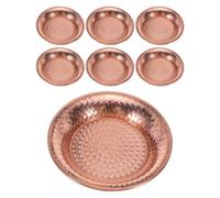 Gadpiparty Juego de 7 Cuencos de Aleación Dorada Diseño Martillado Elegante, Resistentes a Altas Temperaturas para Servir Curry Festivo en Restaurante Casa