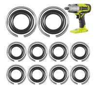 Gadpiparty Juego de anillos de retención de llave de impacto, 10 piezas con junta tórica, anillos resistentes de goma y hierro para un fácil reemplazo en garaje e entornos industriales
