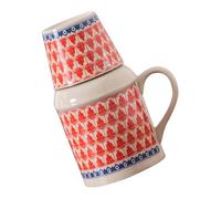 Gadpiparty Juego de Tetera de Cerámica Vintage con Tapa y Taza Apilable Capacidad Grande Resistente al Calor Adecuado para Hogar y Oficina Jarra con Tapa para Nevera y Vajilla de Fiesta