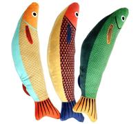 Gadpiparty Juguetes para Gatos Pequeños 3 Piezas Hierba Gatera Forma de Pez Simulada Colores Amarillo y Verde para Morder y Estimular el Juego Interactivo de Gatitos