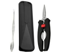 Gadpiparty Kit de Herramientas y Caja de Almacenamiento, Diseño Único Tijeras de Acero Inoxidable para Cortar Caparazones y Facilitar el Consumo de Mariscos para Comer Cangrejos