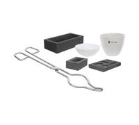 Gadpiparty Kit de Horno y Pinzas Resistentes al Calor y Reducción para Fundir Oro con Crisol de Grafito Alta Estabilidad Térmica para Fundición Casera