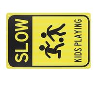Gadpiparty Letrero de Advertencia de Tráfico Metálico Amarillo para Calle, Señal de Precaución Jugando, Resistente de Hierro y Fácil de Leer para Seguridad Vial