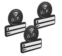 Gadpiparty Letrero de Madera Negro Redondo para Contraseña Wifi, Placa para Invitados 3 Unidades, Señal de Red para Hoteles, Oficinas y Habitaciones, Esencial para Comunicación Rápida de Red