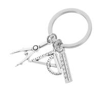 Gadpiparty Llavero de Ingeniero de Aleación Metálica Triangular Regla, Accesorio para Llaves Compacto y Ligero, Obsequio Adecuado para Estudiantes y Profesionales de Arquitectura E