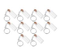Gadpiparty Llavero de Mini Botella de Vidrio 5ml con Tapa y Llavero, Pack de 12 Piezas para Manualidades DIY y Regalos Únicos para Viajes y Ocasiones Obsequios