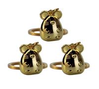 Gadpiparty Llavero de Rata Dorado Clip para Bolso, Pack de 3 Piezas de Aleación de Zinc, Adorno Colgante Decorativo Adecuado para Obsequio y Uso Diario