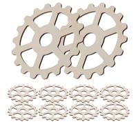 Gadpiparty Material de Madera Beige de Recortes de Madera Forma de Engranaje 10 Piezas y Estimular la Imaginación para Manualidades Diy Adecuado para Decoración Interior
