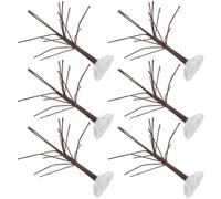 Gadpiparty Mini Árboles de Navidad Artificiales 6 Piezas, Modelo Bonsái Marrón 8 Cm, Decoración DIY para Dioramas y Maquetas, Accesorios para Trenes en Miniatura, Uso en Hogar y Oficina,