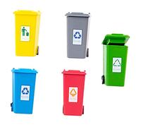 Gadpiparty Mini Bote de Basura Decorativo 5 Pcs Adorno para Casa de Muñecas Pequeño Color Aleatorio Accesorios para de Miniatura de Bricolaje