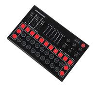 Gadpiparty Mini Cambiador de Sonido Tablero de DJ Cambiador de Voz Tarjeta de Sonido en Mezclador de Audio para Transmisión Cambiador de Voz de Halloween Luces Led para Transmisión Multiplataforma