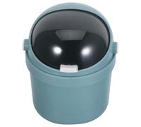 Gadpiparty Mini Cubo de Basura para Escritorio con Tapa Pequeño Bote de Basura de Plástico Azul Compacto y Portátil para Oficina Dormitorio y Estudio 218 X 149 X 14 CM Papelera