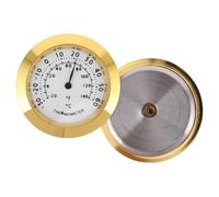 Gadpiparty Mini Higrómetro Analógico para Interior Medidor de Humedad y Temperatura 37 MM Indicador Compacto para Hogar Oficina y Dormitorio Set 2 Piezas Color Dorado