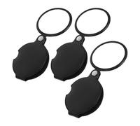Gadpiparty Mini Lupa Plegable de 5 Aumentos con Funda de Cuero Sintético y Diseño Giratorio Protector, Portátil para Lectura y Examen de Objetos Pequeños, Pack de 3 Unidades