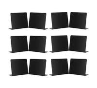 Gadpiparty Mini Pizarras Decorativas Negras 12 Unidades 100x75 Mm de Pvc Reutilizable para Precios y Mensajes, Señalización Multifuncional para Fiesta, Restaurante y Uso Doméstico