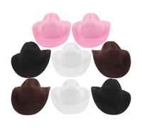 Gadpiparty Mini Sombreros de Vaquera de EVA para Muñecas 8 Piezas Colores Oscuro y Accesorios para Disfraces y Decoración de Fiesta Temática Occidental