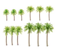 Gadpiparty Modelo de Árbol Artificial Palmera Miniatura de Plástico 12 Piezas 9Cm 11Cm 14Cm 17Cm para Mesa de Arena Paisaje y Maquetas de Trenes Accesorio de Bricolaje y Decoración de