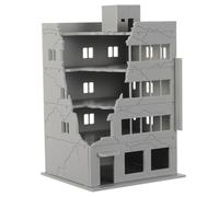 Gadpiparty Modelo de Edificio Abandonado en Miniatura 1:144 de Plástico Diseño Desolado para Decoración de Dioramas y Paisajes Ferroviarios Realistas