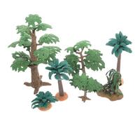 Gadpiparty Modelos de Árboles en Miniatura Simulación para Microdecoración, 7 Piezas, Color Natural, Plástico Realista, Accesorios para Mesa de Arena, Paisajismo DIY, Hobby Creativo,