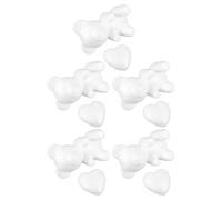 Gadpiparty Molde de Espuma para Manualidades 10 Piezas Oso y Corazón Blanco 20 CM Oso y 10 CM Corazón Molde para Decoración de Fiesta Bricolaje Enamorado Artesanía San Valentín