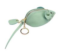 Gadpiparty Monedero Color Aleatorio de Cuero Pequeño Forma de Ratón, Resistente y Fácil de Llevar, Bolso Adorable Color Verde Adecuado para Llaves y Dinero para Mujer y Niña