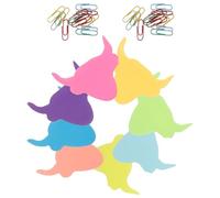 Gadpiparty Notas Adhesivas Autoadhesivas Diseño de Vaca, Cuaderno Pequeño de Papel para Trabajo y Escuela, Clips Metálicos para Documentos, Set de 8 Cuadernos y 24 Clips para Organización de