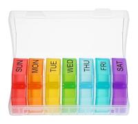 Gadpiparty Organizador Redondo Semanal para Medicamentos Pastillero Transparente 7 Días y 4 Compartimentos Diarios Estuche Portátil de Viaje Diseño Colorido para Uso Diario