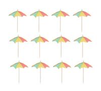 Gadpiparty Paraguas de cóctel de papel y madera para decorar cócteles, 100 piezas y aperitivos con estilo tropical, para decoración de cupcakes y suministros de fiesta Luau