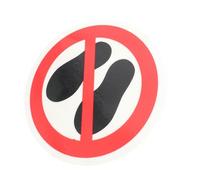 Gadpiparty Pegatina Adhesiva de Advertencia No Aquí Redonda Autoadhesiva y Resistente al Clima Señal de Seguridad para Suelos Adecuado para Centros Comerciales y Espacios Públicos