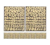 Gadpiparty Pegatinas Autoadhesivas del Alfabeto Inglés y Números Dorados de 1 Pulgada, 10 Hojas Resistentes al Agua y Arañazos para Manualidades, Decoración de Buzones, Puertas y