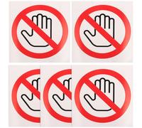 Gadpiparty Pegatinas de Señal de No Tocar Autoadhesivas de Vinilo Redondas 100 MM 5 Unidades Calcomanías de Precaución para Máquinas Advertencias de Seguridad para Fábricas y Construcción